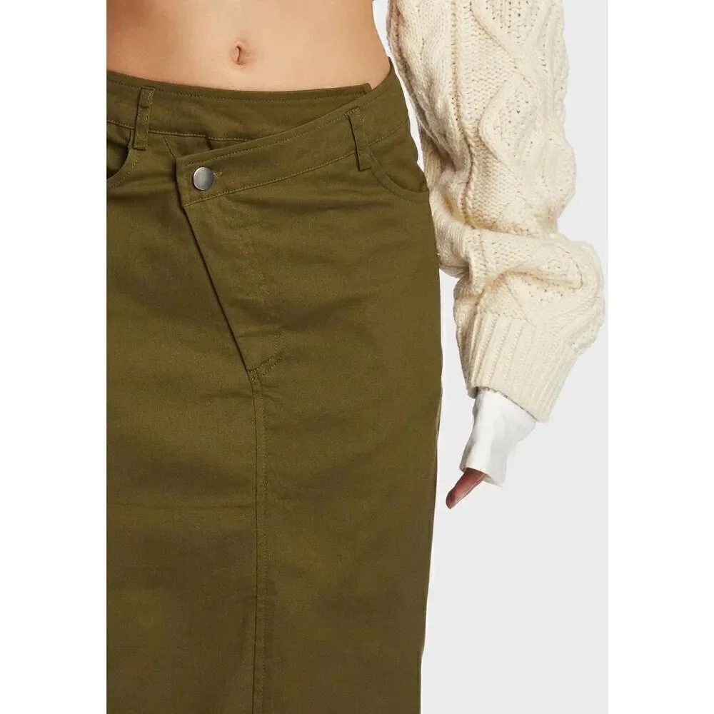 Olive twill skirt